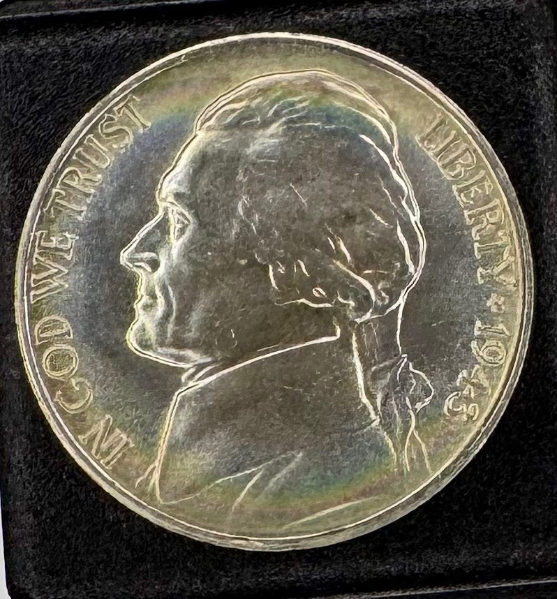 1942-1945 US Wartime Silver Nickel TONED BU Set 11 Coins Capitol Plastic Holder12