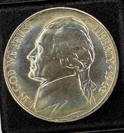1942-1945 US Wartime Silver Nickel TONED BU Set 11 Coins Capitol Plastic Holder12