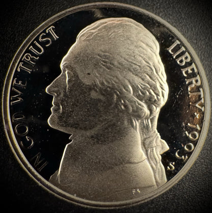 1993-S Jefferson Nickel PROOF DEEP ULTRA CAMEO Coin From US Mint Proof Set0