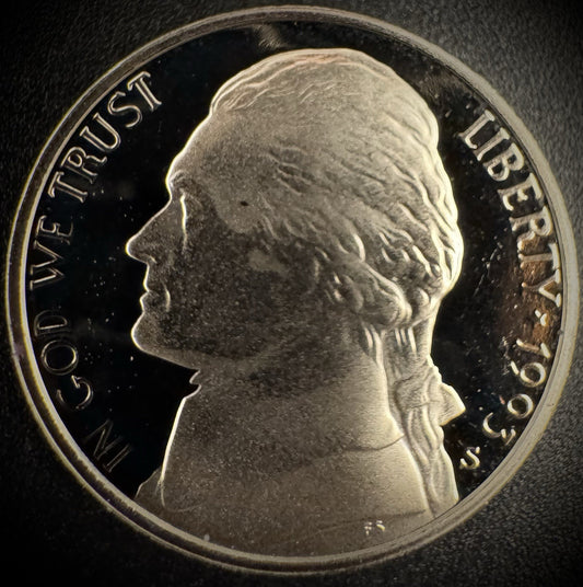 1993-S Jefferson Nickel PROOF DEEP ULTRA CAMEO Coin From US Mint Proof Set0