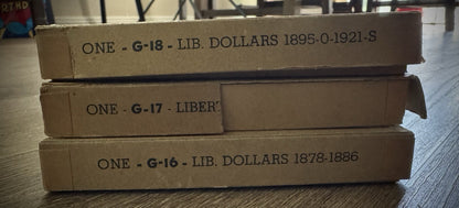 Never Used Vintage Meghrig Morgan Dollars 1878-1921 G-16 G-17 G-18 Albums Empty1