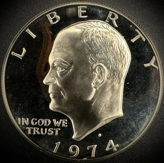 1974-S Eisenhower Dollar Clad PROOF DEEP ULTRA CAMEO Coin0