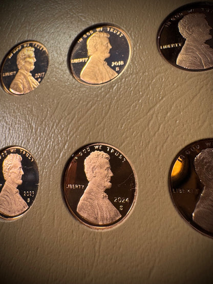 1959-2025 S Lincoln GEM PROOF Cents DEEP CAMEO COMPLETE 72 Coins NEW DANSCO Pgs16