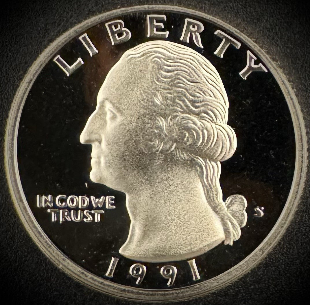 1991-S Washington Quarter GEM PROOF Clad DEEP ULTRA CAMEO Coin0