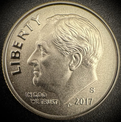 2017-S GEM ENHANCED Uncirculated Roosevelt Dime Clad From US Mint Enhanced Set0