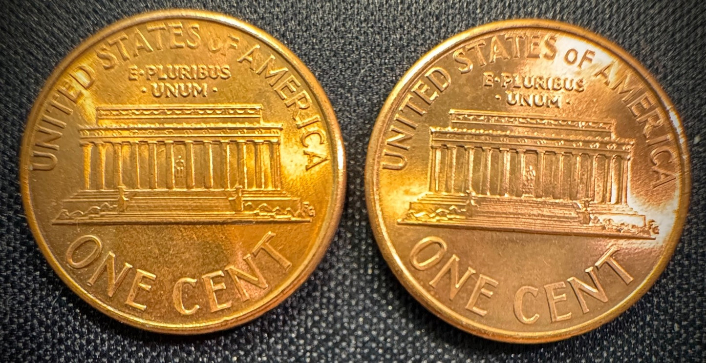 1992 P & D Lincoln Memorial Cent BU 2 Coin Set From Original Rolls1