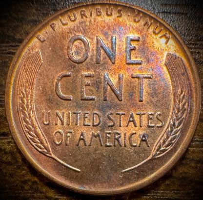 1955-D Lincoln Wheat Penny Cent BU Uncirculated GORGEOUS TONING1