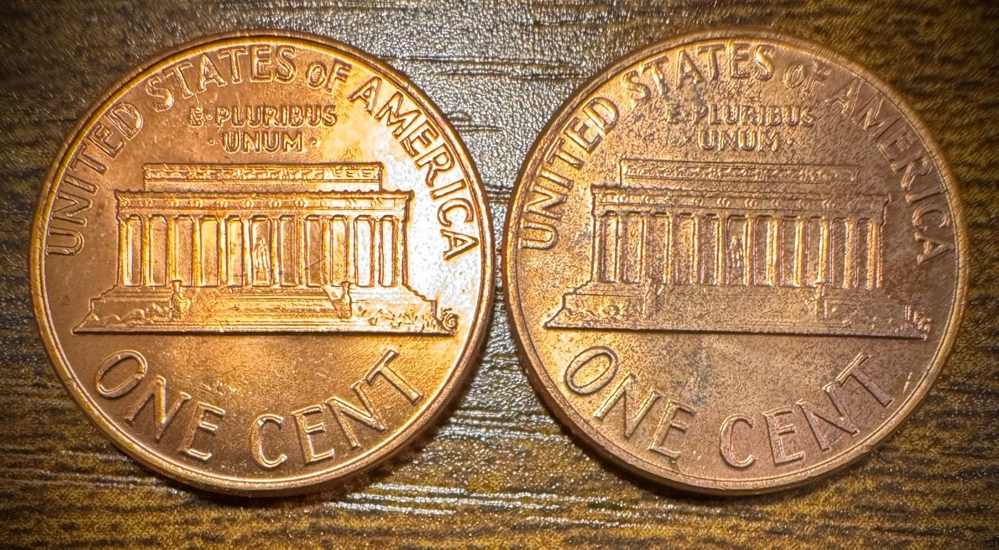 1975 P & D Lincoln Memorial Cent BU 2 Coin Set From Original Rolls1