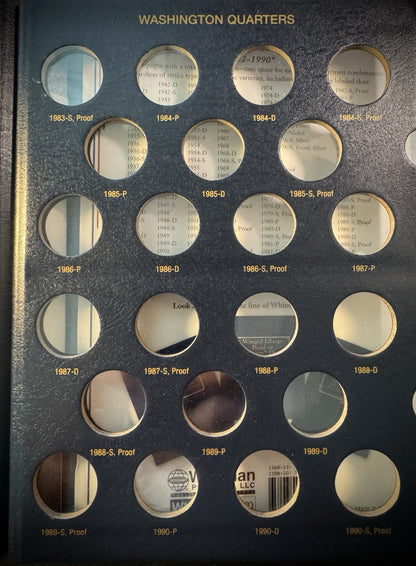 Washington Quarters 1932-1990 Whitman 9122 Gently Used Coin Album Book11