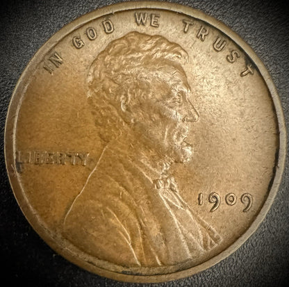1909-P VDB Lincoln Wheat Cent Penny First Year Of Type AU #20