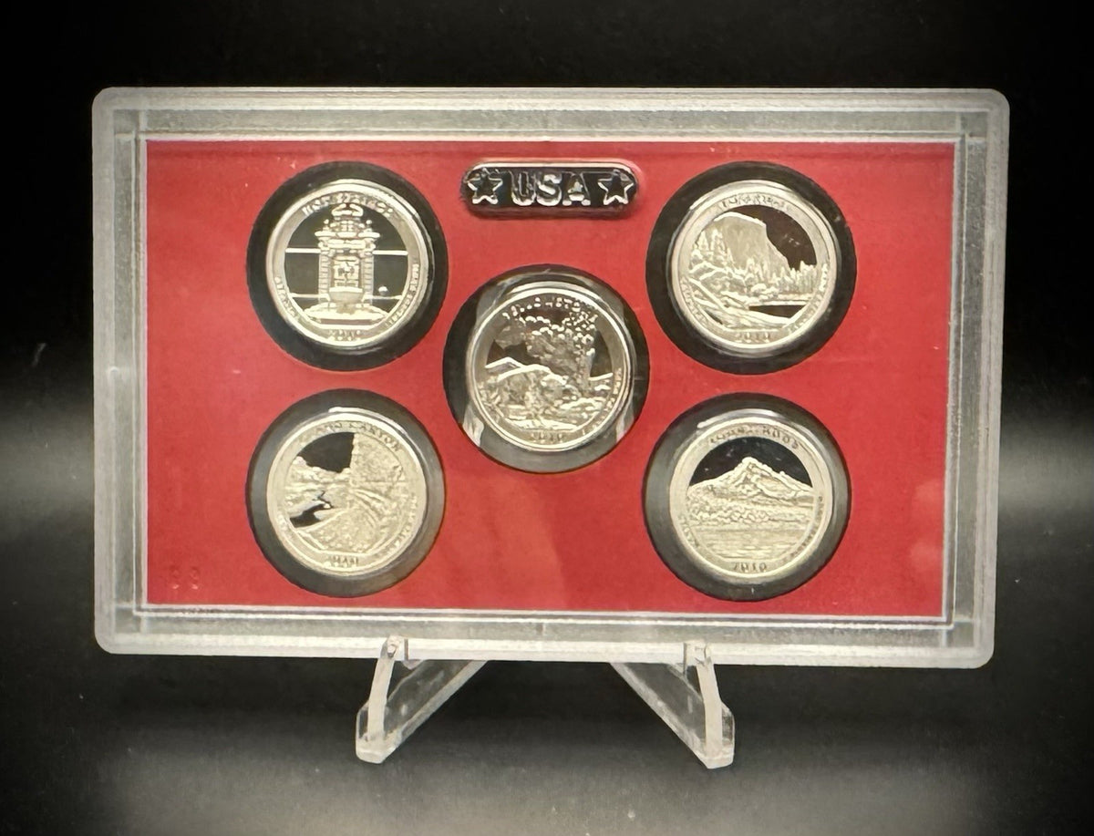 2010-S 90% SILVER America the Beautiful PROOF Quarter Set w 2010 US MINT Box COA1