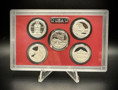 2010-S 90% SILVER America the Beautiful PROOF Quarter Set w 2010 US MINT Box COA1