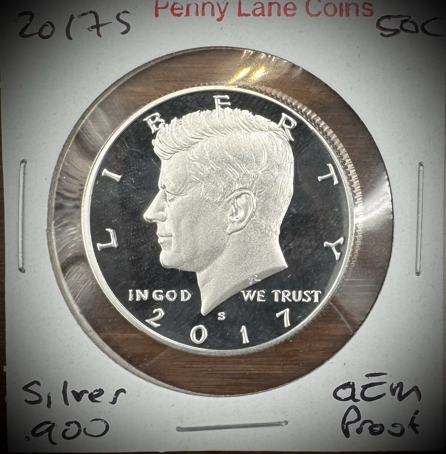 2017-S 90% SILVER GEM PROOF Kennedy Half Dollar 50C .900 Fine2