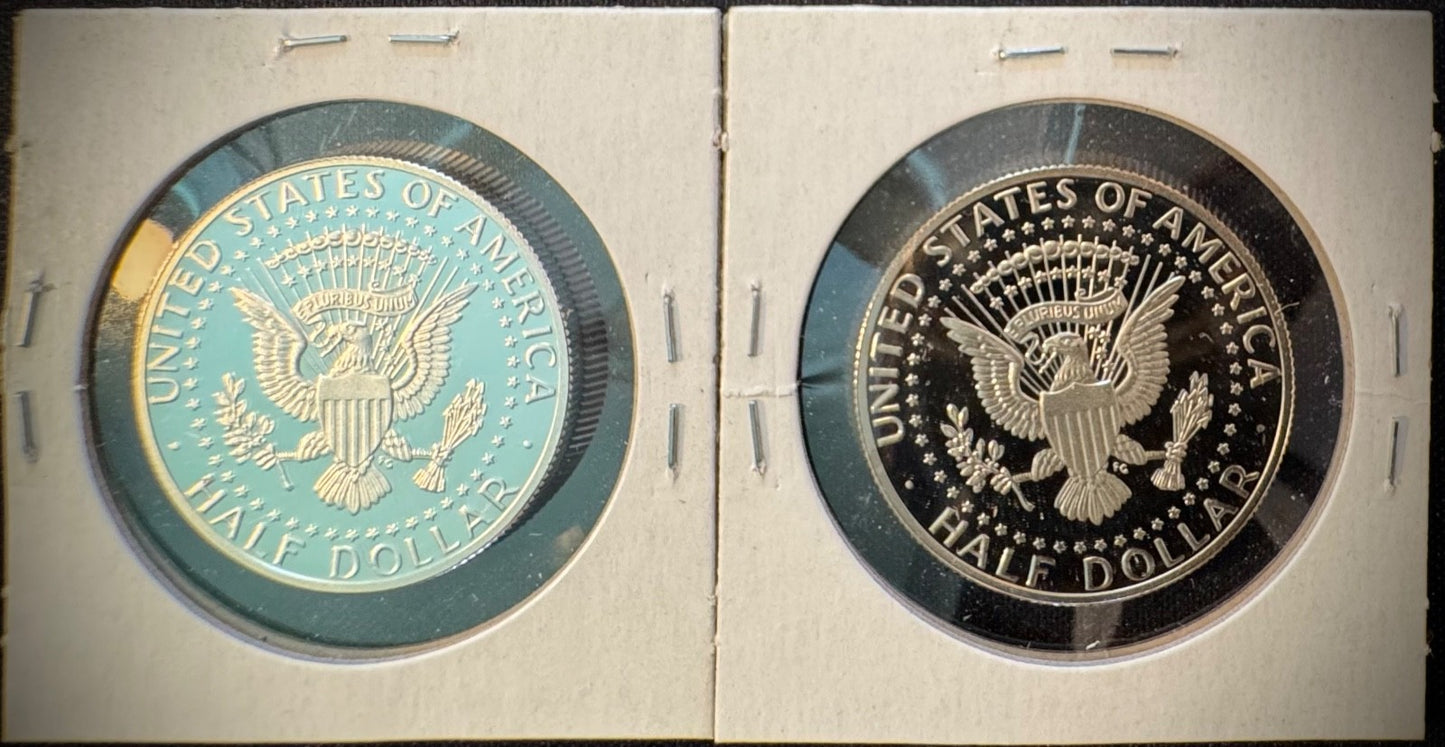 2016-S Kennedy Half Dollar GEM PROOF .900 90% Silver & Clad 2 Coin Lot Set1