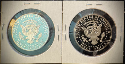 2016-S Kennedy Half Dollar GEM PROOF .900 90% Silver & Clad 2 Coin Lot Set1
