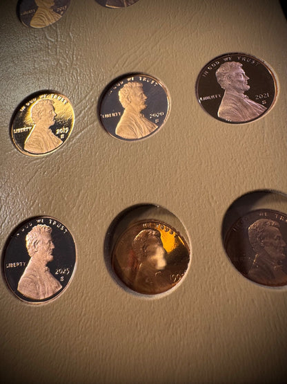 1959-2025 S Lincoln GEM PROOF Cents DEEP CAMEO COMPLETE 72 Coins NEW DANSCO Pgs17