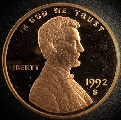 1992-S Lincoln Memorial Cent PROOF Coin Penny0