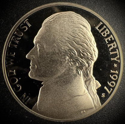 1997-S Jefferson Nickel PROOF DEEP ULTRA CAMEO Coin From US Mint Proof Set0