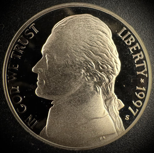 1997-S Jefferson Nickel PROOF DEEP ULTRA CAMEO Coin From US Mint Proof Set0