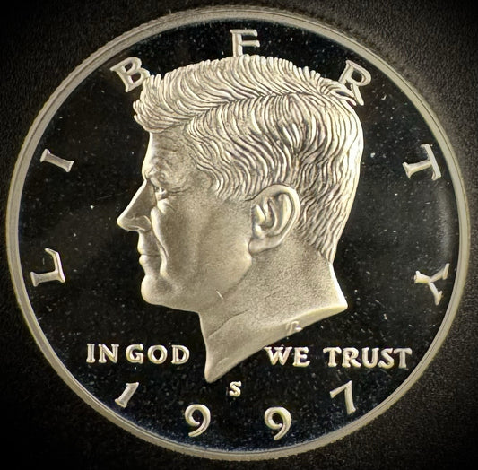 1997-S GEM PROOF Kennedy Half Dollar 90% SILVER 50C DEEP ULTRA CAMEO0
