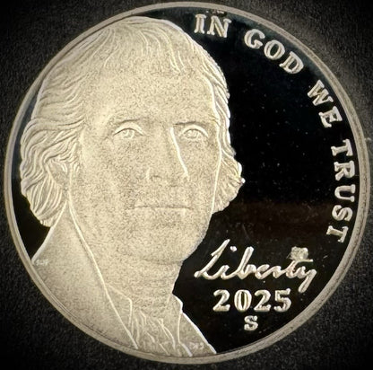 2025-S Jefferson Nickel GEM PROOF DEEP ULTRA CAMEO Coin0
