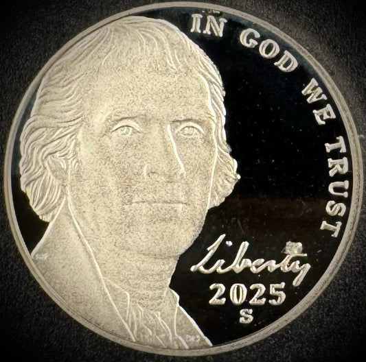 2025-S Jefferson Nickel GEM PROOF DEEP ULTRA CAMEO Coin0