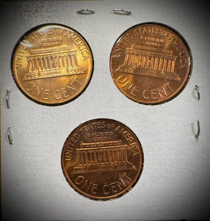 1965-1967 Lincoln Memorial Cent Uncirculated BU 3 Coin Lot From Original Rolls9
