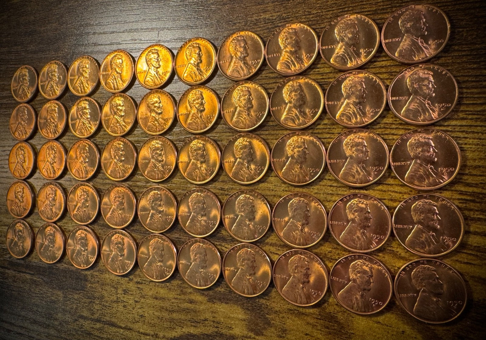 1950-D Lincoln Wheat Cent Penny CHERRY Red GEMS2