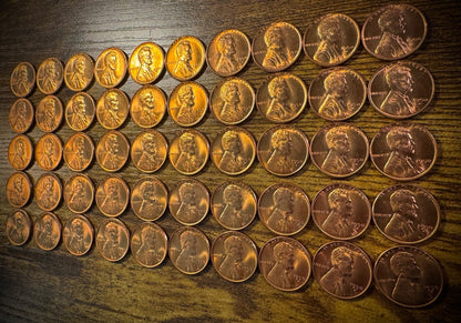 1950-D Lincoln Wheat Cent Penny CHERRY Red GEMS2