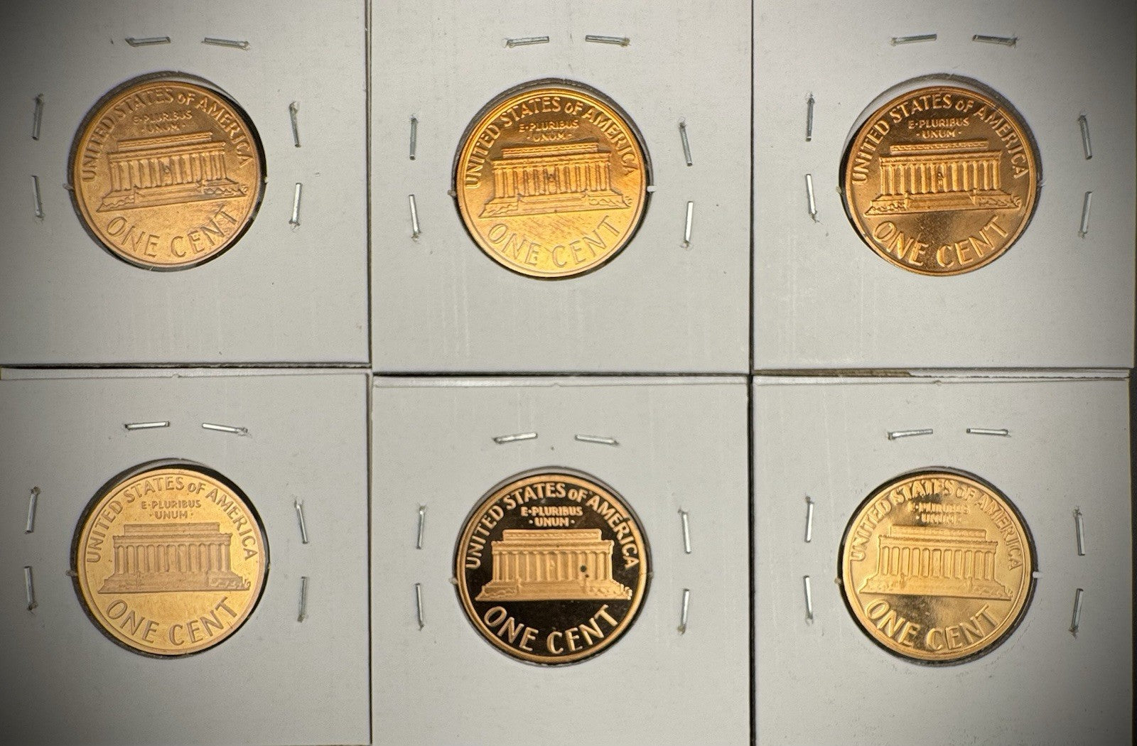 1975 1976 1977 1978 1979 S Type 1 & 2 Lincoln Memorial Gem PROOF Cent 6 Coin Set1