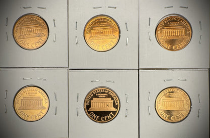 1975 1976 1977 1978 1979 S Type 1 & 2 Lincoln Memorial Gem PROOF Cent 6 Coin Set1