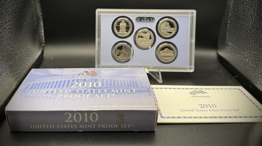 2010-S ATB Quarter GEM PROOF Clad 5 Coin Set w 2010 US Mint Box and COA0