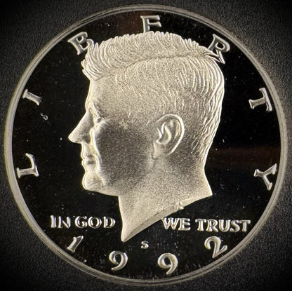1992-S GEM PROOF Kennedy Half Dollar Clad 50C DEEP ULTRA CAMEO0