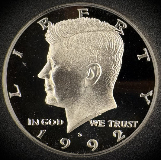 1992-S GEM PROOF Kennedy Half Dollar Clad 50C DEEP ULTRA CAMEO0