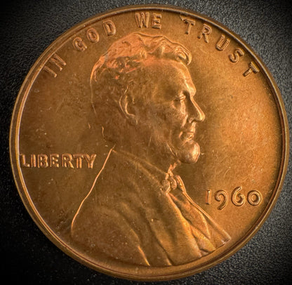 1960-P SMALL DATE Lincoln Memorial Cent RED LUSTROUS GEM #20