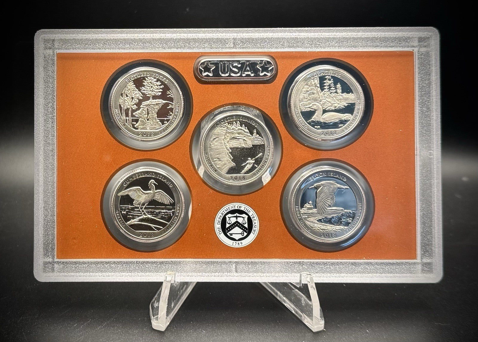 2018-S ATB Quarter GEM PROOF Clad 5 Coin Set w 2018 US Mint Box COA0