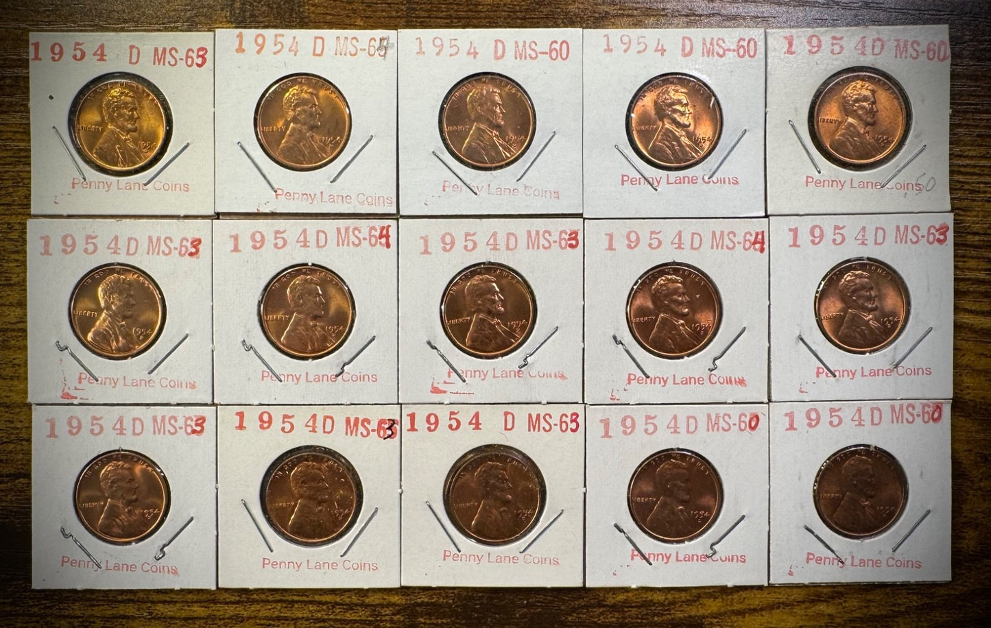 Lincoln Wheat Cent 1945-S 1950-S 1951-D 1953-D 1954-D&S 41 Coin Overstock Lot9