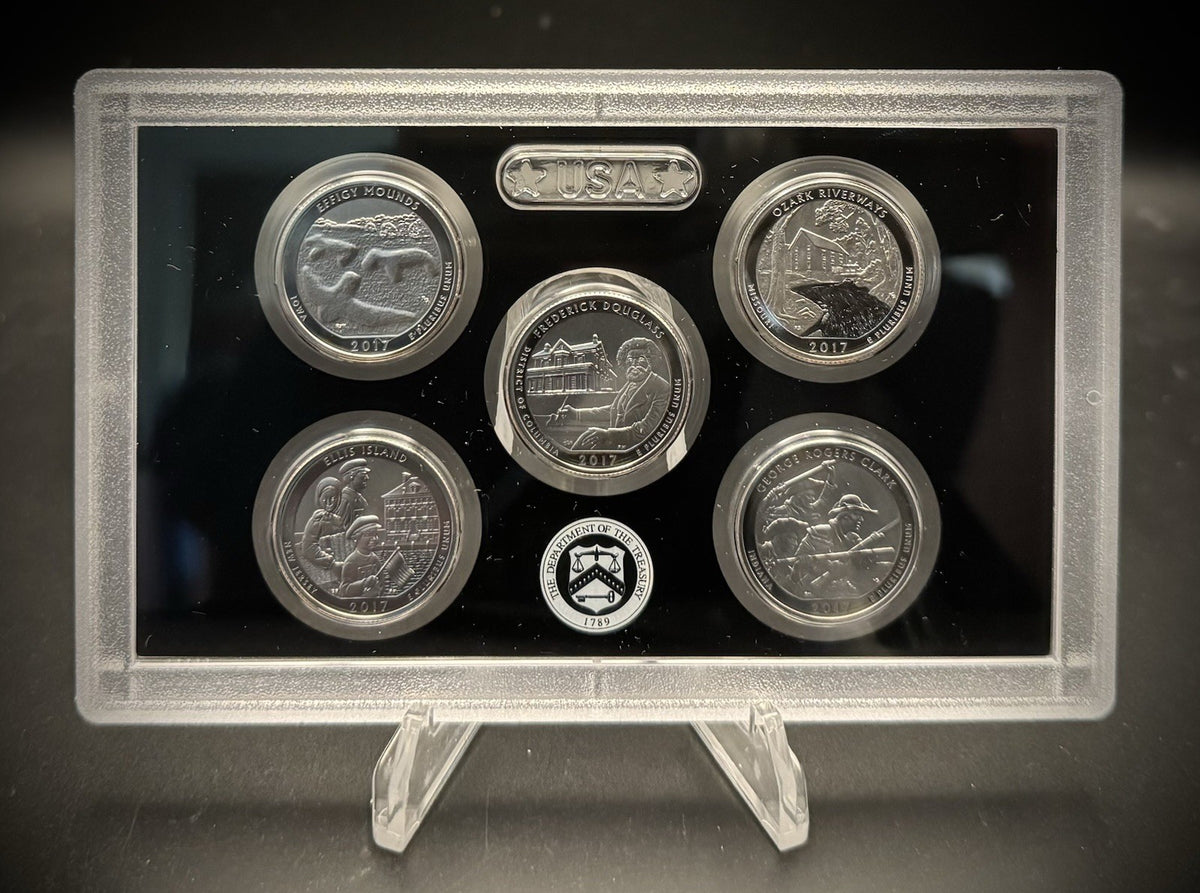 2017-S ATB Quarter GEM ENHANCED Clad 5 Coin Set w 2017 US Mint Box and COA1