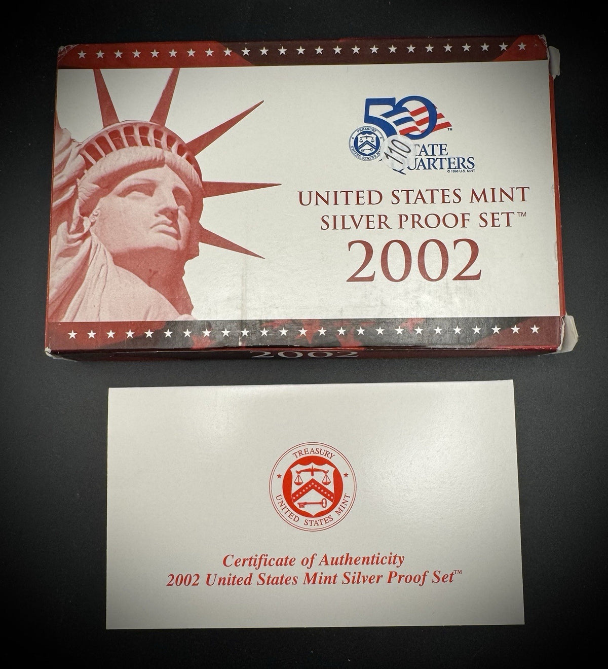 2002-S 90% SILVER America the Beautiful PROOF Quarter Set w 2002 US MINT Box COA3