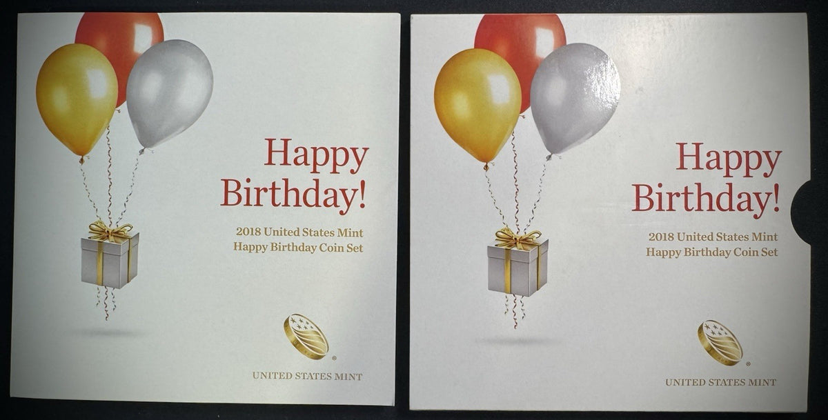 2018 US Mint Happy Birthday Coin Set Card w Plastic Coin Holders Only No Coins3