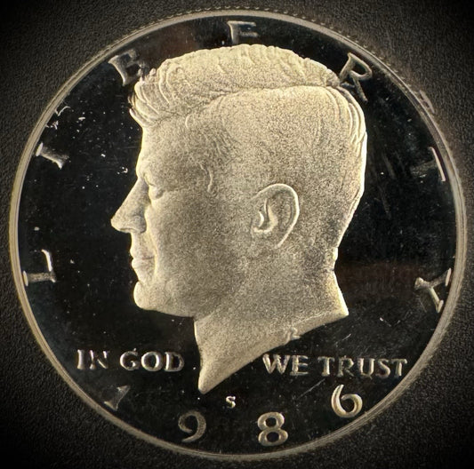 1986-S PROOF Kennedy Half Dollar Clad 50C DEEP ULTRA CAMEO0