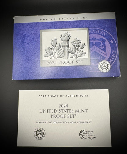 2024-S American Women Quarter GEM PROOF Clad 5 Coin Set w 2024 US MINT Box COA2