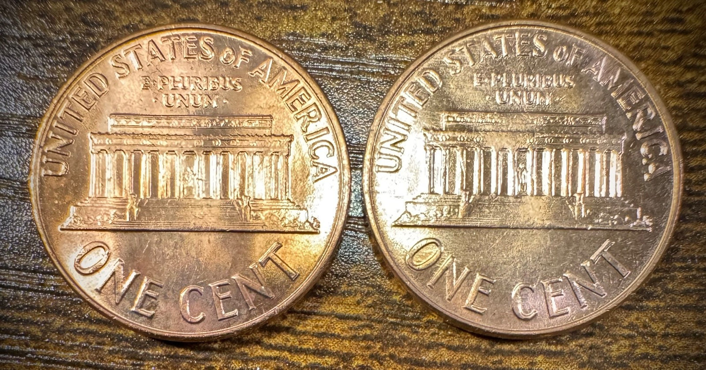 1962 P & D Lincoln Memorial Cent BU 2 Coin Set From Original Rolls1