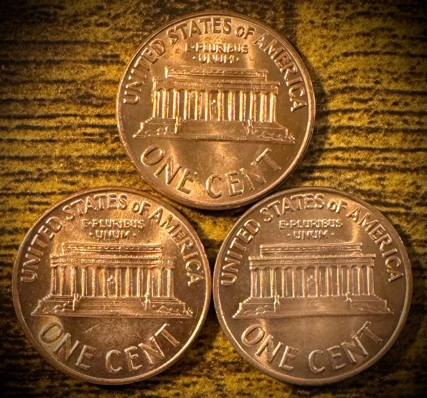 1971 Lincoln Memorial Cent P D S Uncirculated 3 Coin Lot From Original Rolls1