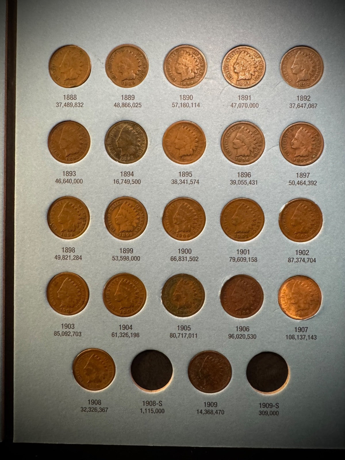 1857-1909 Flying Eagle Indian Head Cent Collection 28 Coins Starter Set Whitman3