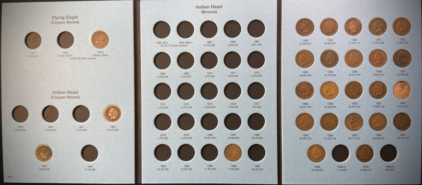 1857-1909 Flying Eagle Indian Head Cent Collection 26 Coins Starter Set Whitman1