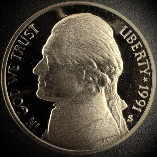 1991-S Jefferson Nickel PROOF DEEP ULTRA CAMEO Coin From US Mint Proof Set0