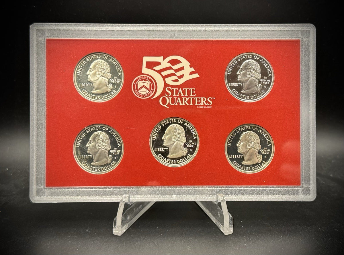 1999-S 90% SILVER America the Beautiful PROOF Quarter Set w 1999 US MINT Box COA2