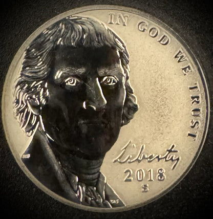 2018-S Jefferson Nickel GEM REVERSE PROOF DEEP ULTRA CAMEO Coin0