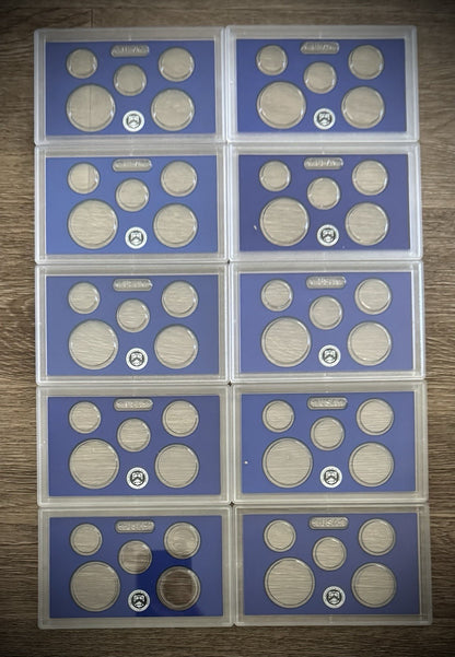 Blue Empty Plastic Case Holds 5 Coins Lot of 10 From US MINT Proof Sets0